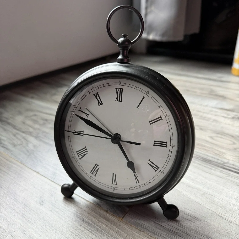 Pottery Barn Pocket Watch Analog Tabletop Shelf Clock Bronze Finish Quality